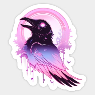 Pastel Goth Raven Sticker